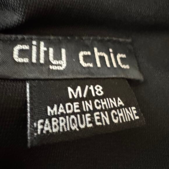 City Chic Rockabilly Polka Dot Red Floral Dress Women's Plus Size M/18 - Picture 6 of 7